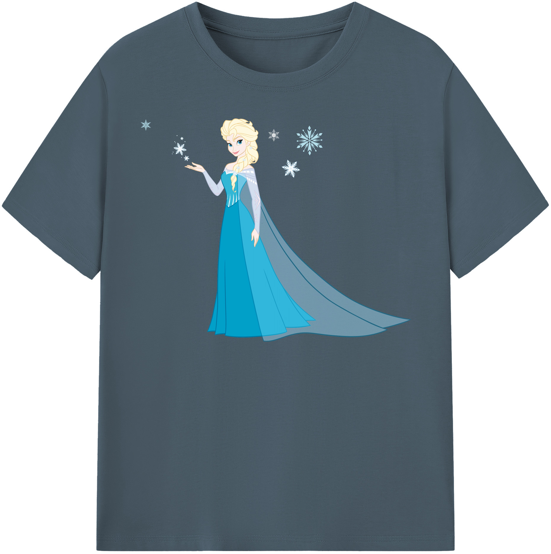 （画像用） アナと雪の女王 アンナ エルサ Frozen Anna Elsa 綿100％半袖Tシャツ（フロントプリント）